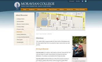 Directions to Moravian College