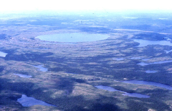 oblique view of Mecatina crater