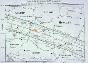 Eclipse path over Hungary