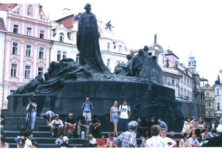 John Hus statue in Prague
