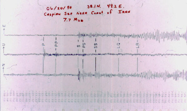 seismogram of 1990 Iran earthquake