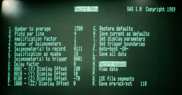 record menu of SAS software