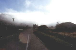 Advection fog inland from Oregon coast
