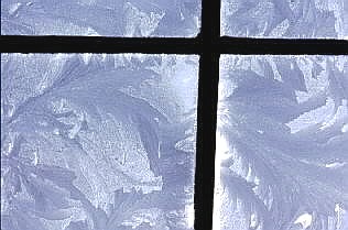 Frost on house windows.