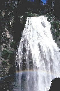 Rainbow at waterfall, OR.