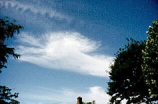 Snow streaks from cirrus cloud.