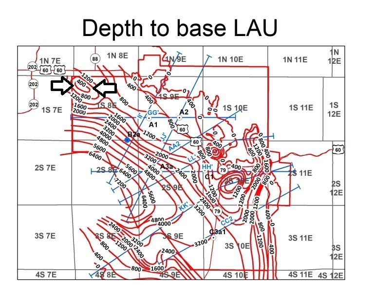 Image of depth to base of alluvium near Hawk Rock
